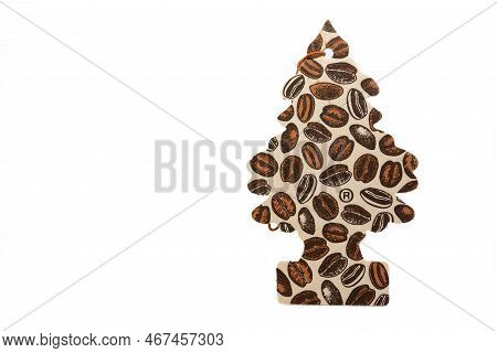 Miercurea Ciuc, Romania- 19 December 2022: Wunder Baum Coffee Beans Air Freshener On White Backgroun
