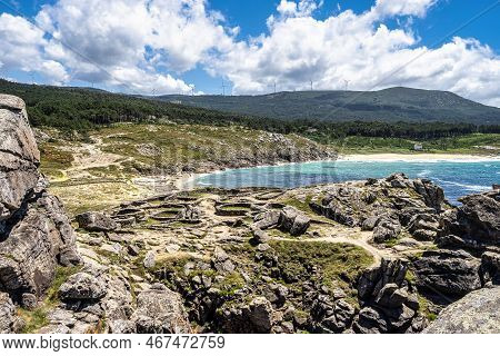 Celtic Castro De Barona, The Best Preserved Of All Galician Iron Age Forts Known As Castros. Porto D