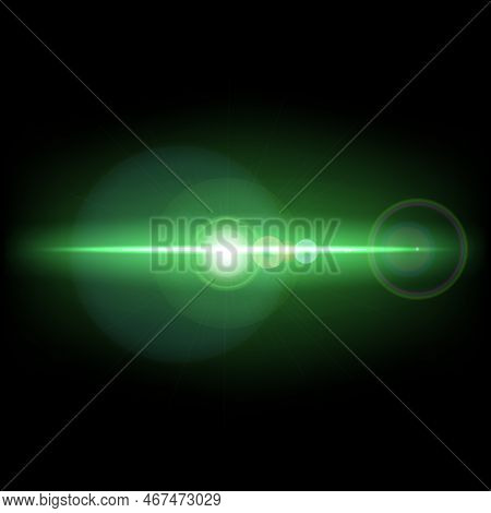 Abstract Background With Green Lens Flare, Stock Photo