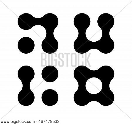 Connected Dots Icon. Circles Pattern Sign. Integration Symbol. Abstract Point Movement. Connected Ro
