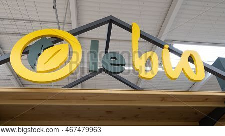 Bordeaux , Aquitaine France - 12 15 2022 : E.leclerc Le Bio Leclerc Fresh Healthy Biological Fruits 