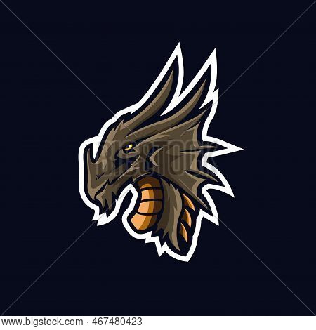 Dragon Mascot E Sport Logo Design Vector