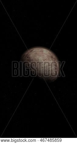 Fictional Makemake With Stars. Photo Realistic 3d Planet.