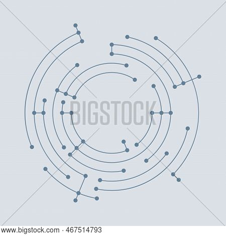 Vector Background With Data Thin Lines Network. Technology Structure With Nodes. Connection Or Molec