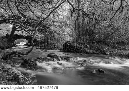 Robbers Bridge In Exmoor National Park