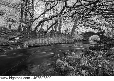 Robbers Bridge In Exmoor National Park
