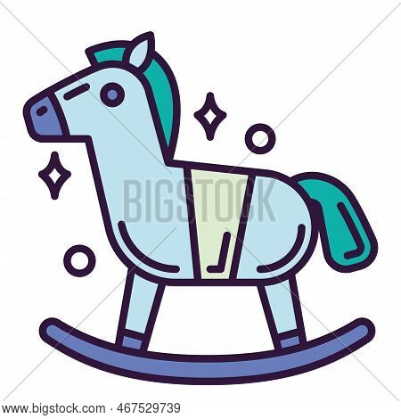 Isolated Cute Wooden Horse Toy Icon Vector Illustration