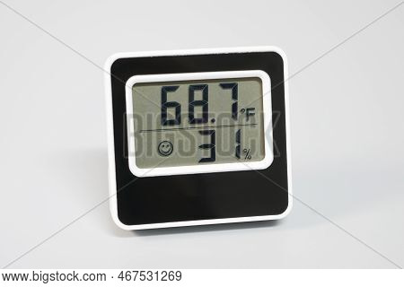 Small Digital Thermometer And Hygrometer For Measuring Termperature And Humidity.