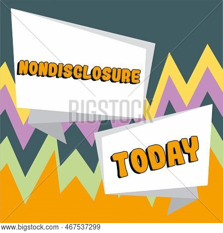 Conceptual Caption Nondisclosure. Business Approach Legal Contract Confidential Material Or Informat