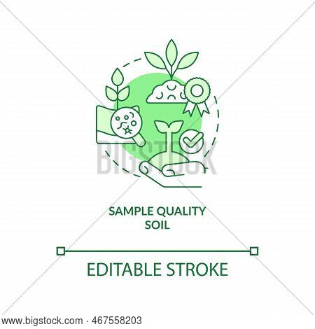 Sample Quality Soil Green Concept Icon. Analyze Topsoil Layer. Soil Health Abstract Idea Thin Line I