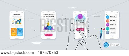 Set Of Puzzle, Love Champagne And Puzzle Time Line Icons. Phone Ui Interface. Include Cupcake, Deliv