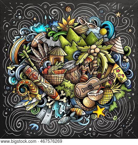 Figi Hand Drawn Cartoon Doodles Illustration. Funny Travel Design. Creative Art Vector Background. E