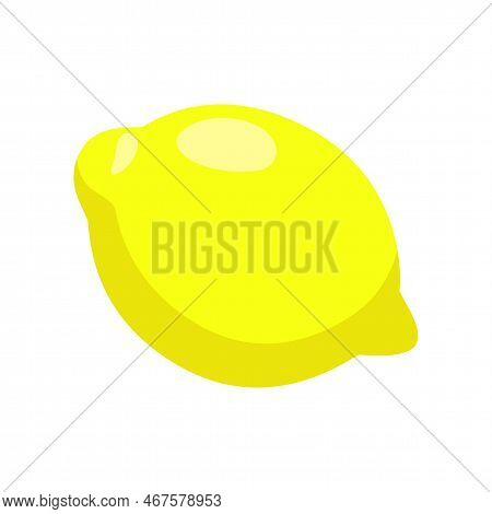 Lemon With Vitamin C Vector Illustration. Cartoon Drawing Of Enriched Organic Antioxidant, Lemon. Fo