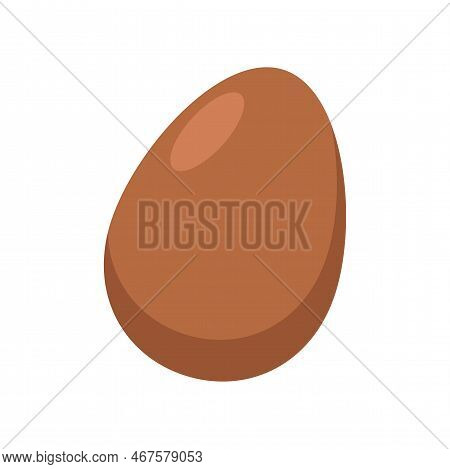 Egg Enriched With Vitamin D Vector Illustration. Source Of Vitamin D, Egg Isolated On White Backgrou