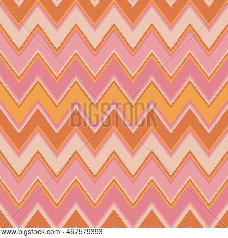 Chevron Seamless Pattern. Zigzag Stripes Ornament. Vector Texture With Lines, Striped Zig Zag. Simpl