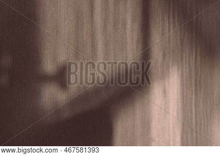 Diagonal And Vertical Shady Stripes Cast On Light Wall Macro View. Vintage Style Decorative Element.