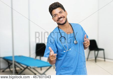 Motivated Mexican Male Doctor Is Ready For Vacinating Patients