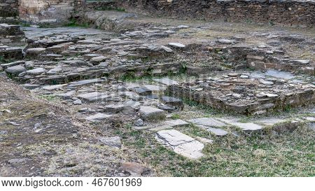 The Remains Of The Open Court And Votive Stupa Vihara Of Balo Kaley, Swat Valley, Pakistan