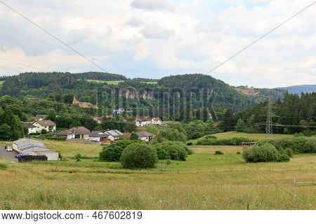 Panorama View Of Eifel Mountains With Trees Seen From Hill Heiligenstein Near Gerolstein, Germany