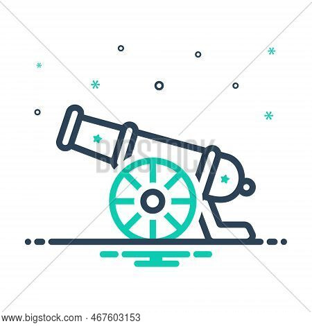 Mix Icon For Cannon Howitzer Mortar Ordnance Gun Tope Weapon Antique Army Battle