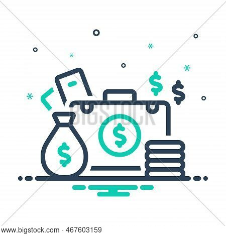 Mix Icon For Alot Lots Many Much Plenty Finance Money Wealth Treasure Precious