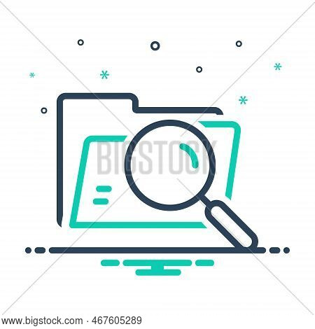 Mix Icon For Ver Folder Search Research File Archive Information Document Magnification Storage