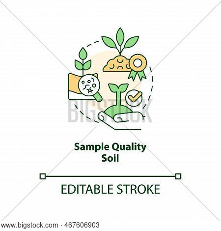 Sample Quality Soil Concept Icon. Analyze Topsoil Layer. Soil Health Abstract Idea Thin Line Illustr