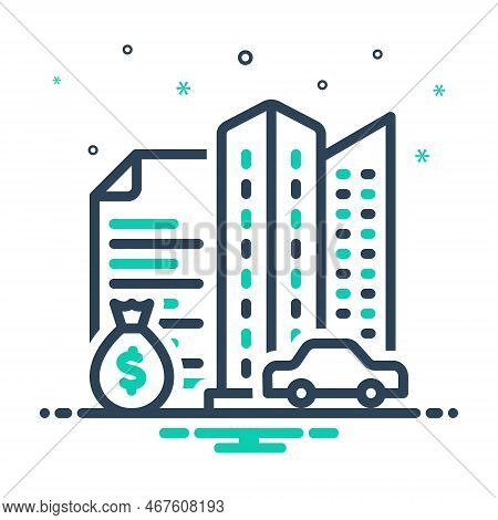 Mix Icon For Liability Responsibility Accountability Answerability Dollar-bag Building File Document