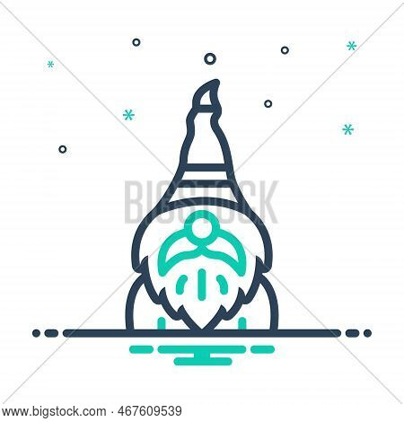 Mix Icon For Gnome Dwarf Midget Pygmy Santa Enchanter Fairy Mythical Smiling Gardening