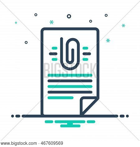 Mix Icon For Annex Paper Attachment Paperclip Addition Appendix Notepaper Doc File