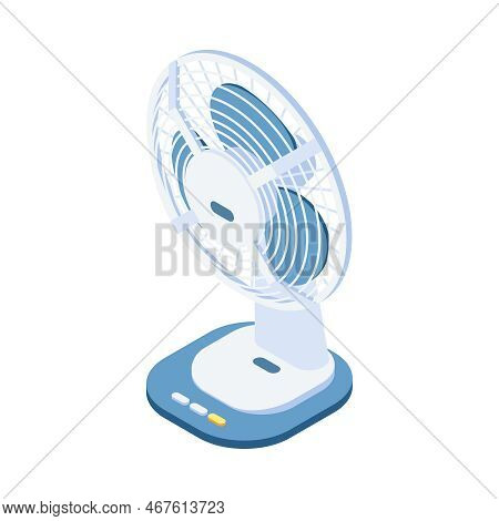 Home Climate Control Isometric Composition With Isolated Icon Of Domestic Appliance On Blank Backgro