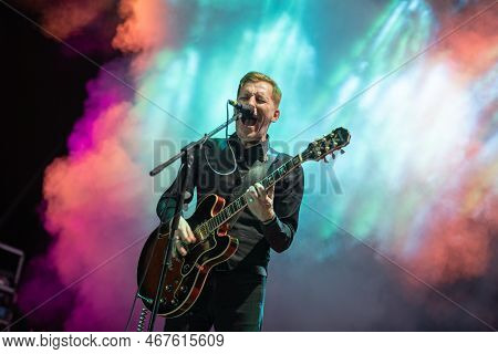 Galati, Romania - September 18, 2022: Artist Doru Trascau From The Mono Jacks Band Performs Live On