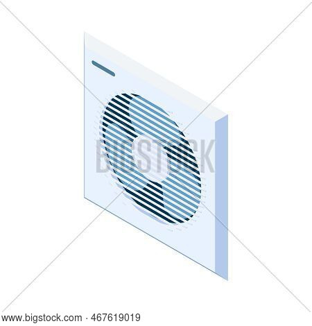 Home Climate Control Isometric Composition With Isolated Icon Of Domestic Appliance On Blank Backgro