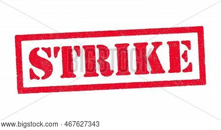 Vector Illustration Of The Word Strike In Red Ink Stamp