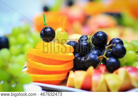 Variety Of Fruits On The Table In The Restaurant