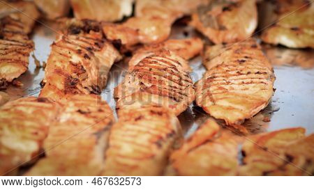 Close Up. Delicious Hot Dish On A Baking Sheet.