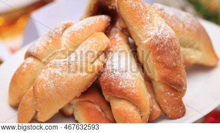 Close Up. Young Biessmann By Showing Ads. Isolated On