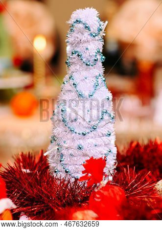 Close Up. Cutting Fruit On The Holiday Table