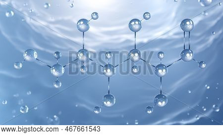 Glucose Molecular Structure, 3d Model Sugar, Structural Chemical Formula View From A Microscope