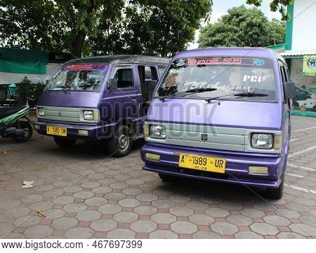 Cilegon, Banten, Indonesia - November 202. One Of The Public Transportations In The City, With The P
