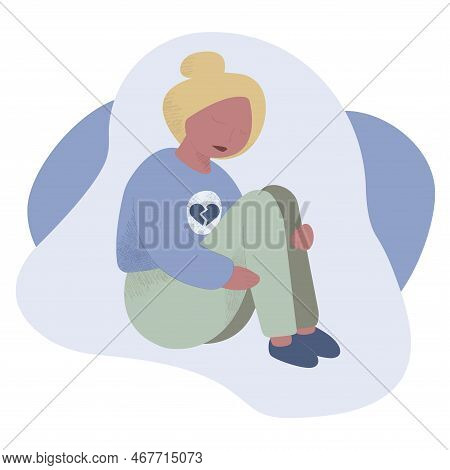 Woman Mental Health, Girl, Women, Pain, Mental Issues, Health, Support, Vector, Flat Style