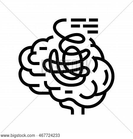 Rhink Brain Human Line Icon Vector. Rhink Brain Human Sign. Isolated Contour Symbol Black Illustrati