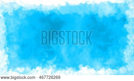 Bright Blue Clouds Tonnel To Heaven Or Paradise, Screen Frame - Abstract 3d Illustration