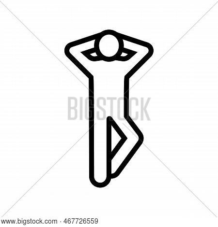 Relax Man Silhouette Line Icon Vector. Relax Man Silhouette Sign. Isolated Contour Symbol Black Illu