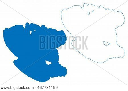 Lake Trasimeno (italian Republic, Italy) Map Vector Illustration, Scribble Sketch Lago Di Trasimene 