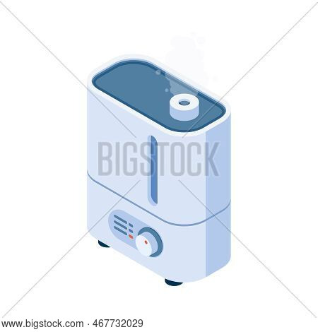 Home Climate Control Isometric Composition With Isolated Icon Of Domestic Appliance On Blank Backgro