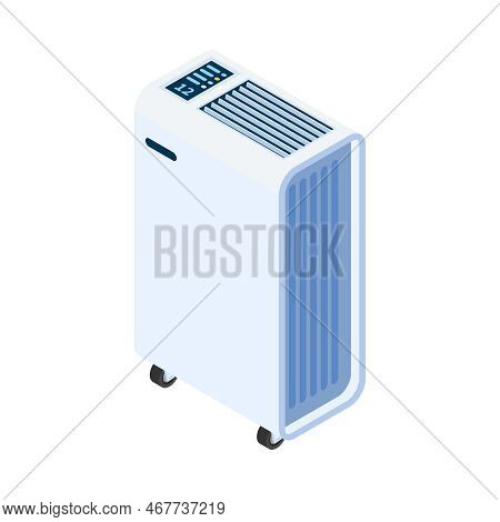 Home Climate Control Isometric Composition With Isolated Icon Of Domestic Appliance On Blank Backgro