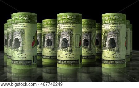 Sri Lanka Rupee Money Banknotes Pack 3D Illustration