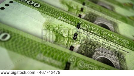 Sri Lanka Rupee Money Banknotes Pack 3D Illustration