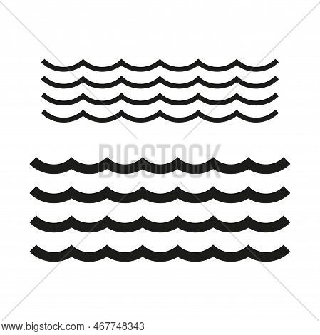 Waves Icon. Wave Pattern. Vector Illustration. Stock Image.